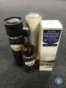 Three boxed bottles of single malt whisky - Tomitin,