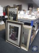 A silvered framed Seerey Leicester picture, two women in Victorian dress,