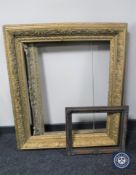 Three gilt and gesso picture frames and one other
