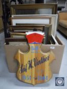 A box of continental school oils, pictures and prints,