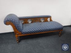 A Victorian mahogany framed chaise longue