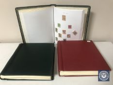 Three stamp albums containing a collection of late 20th century world stamps,