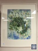 Stella Cardew (British contemporary), still life of flowers in a vase, watercolour, signed,