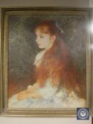 An Artagraph edition : Portrait study of a girl, framed.