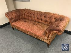 A Victorian buttoned Chesterfield settee CONDITION REPORT: Length 200cm.