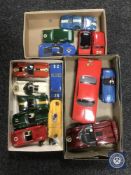 A tray of fifteen Scalextric race cars