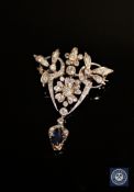 A fine late Victorian sapphire and diamond brooch/pendant