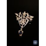 A fine late Victorian sapphire and diamond brooch/pendant