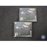 Two boxed Regimental Police water pellet mini uzis