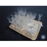 A tray of Royal Doulton crystal wine glasses, other twentieth century crystal,