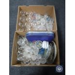 Two boxes of twentieth century drinking glasses,