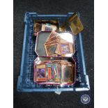 A crate containing a collection of Yu-Gi-Oh! cards