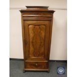 A continental mahogany side cabinet fitted two drawers,