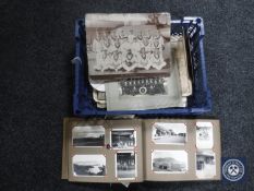 A box of war ephemera including squadron photographs,