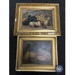 Two gilt framed early 20th century still life paintings