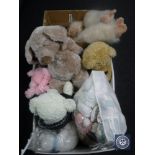 Four boxes of children's soft toys