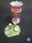 A Victorian glass lustre