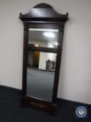 An antique mahogany framed hall mirror