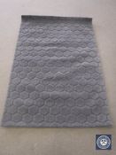 A hand tufted rug, self embossed grey, 120 cm x180 cm, rrp £297.