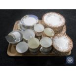 A tray of part Victorian tea service,