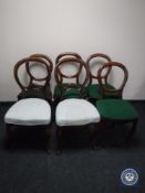 Six assorted balloon back chairs