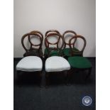 Six assorted balloon back chairs