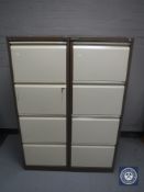 Two Bisley four drawer metal filing cabinets