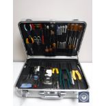A professional Jensen Tools aluminium tool case with security lock,