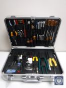 A professional Jensen Tools aluminium tool case with security lock,