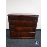 A 19th century continental mahogany four drawer chest