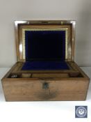 A Victorian walnut fitted writing box