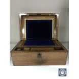 A Victorian walnut fitted writing box