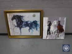 Two contemporary pictures of horses