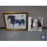 Two contemporary pictures of horses