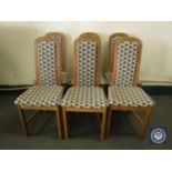 Set of six pine framed dining chairs