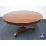 A circular Victorian mahogany tilt topped breakfast table CONDITION REPORT: 135cm