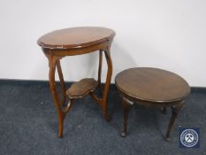 An early 20th century oval table and a coffee table