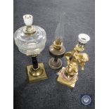 An oil lamp,