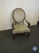 An antique mahogany spoon back bedroom chair