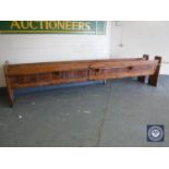 A pitch pine church pew,