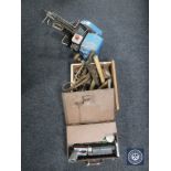 A Lothian electric saw together with metal cased rivet gun,