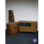 A mid 20th century teak sideboard and three-piece corner unit