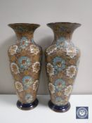 A pair of Royal Doulton Lambeth ware vases, height 41.