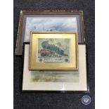 A framed Roger Green print of a hurricane,