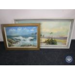 Two framed oils on canvas;