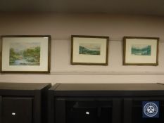 Charles Bool : Lakeland scene, watercolour, signed, together with two further colour prints, signed.