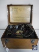 A mid 20th century cased training sets tester