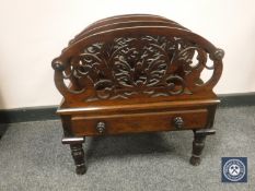 An early Victorian rosewood fretwork Canterbury,