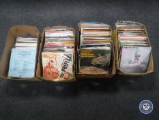 Four boxes of assorted LP records - Cliff Richards, Simon & Garfunkel,