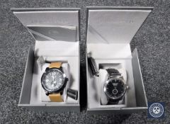 Two boxed gent's Globenfeld wristwatches